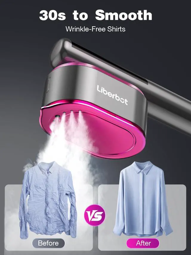 Alt view image 3 of 7 - Travel Steamer for Clothes, 2-in-1 Steam Iron & Garment Steamer | 6 Modes, 90° Rotatable Head, 1200W Fast Heat-Up, Large Ceramic Panel Quick Wrinkle Removal for Home/Travel/Hotel