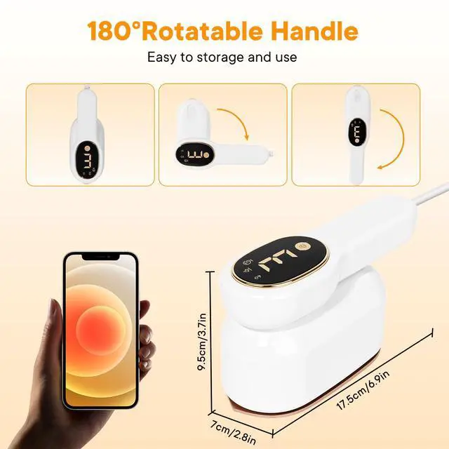 Alt view image 3 of 7 - Smart Travel Steamer for Clothes, 1200W Handheld mini travel Steam All-in-One Portable Steamer Iron with LCD Display, 3 Steam Modes & 5s Fast Heat-up, Garment Steamer for Travel