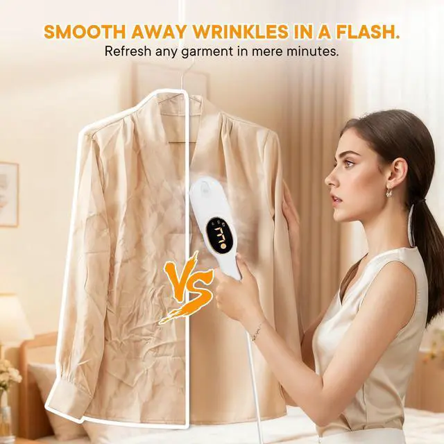 Alt view image 5 of 7 - Smart Travel Steamer for Clothes, 1200W Handheld mini travel Steam All-in-One Portable Steamer Iron with LCD Display, 3 Steam Modes & 5s Fast Heat-up, Garment Steamer for Travel