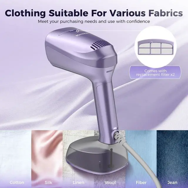 Alt view image 6 of 7 - Vacuum Steamer for Clothes, 3500Pa Suction Handheld Clothes Steamer,Equipped with multiple modes,Portable Travel Steamers for Clothes, Steaming & Ironing 2 in 1,400ml Water Tank (for 110-120V)