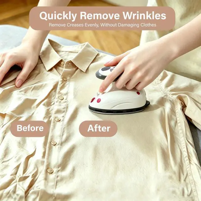 Alt view image 2 of 5 - Travel Mini Steam Iron for Clothes, Portable Garment Steamer with Dual Voltage, Compact Iron for Quilting, Sewing and Handcraft