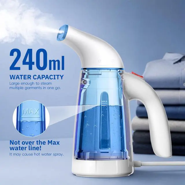 Alt view image 6 of 7 - OGHom Steamer for Clothes, Handheld Clothing Steamer for Garment, 240ml Big Capacity 700W Portable Travel Steam Iron (Only for 120V)