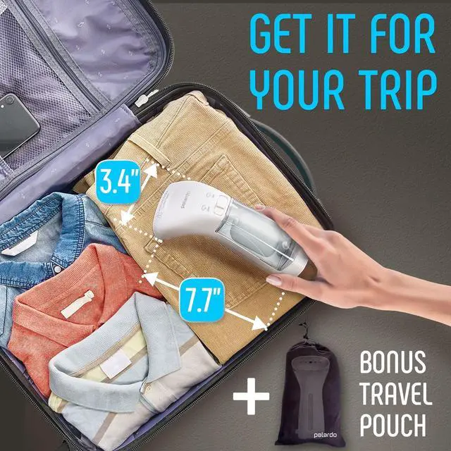 Alt view image 3 of 6 - Portable Travel Garment Steamer for Clothes, Metal Steam Head, 25s Heat Up, Pump System, Mini Size, Handheld Steamer for Any Fabrics, No Water Spitting, 120V