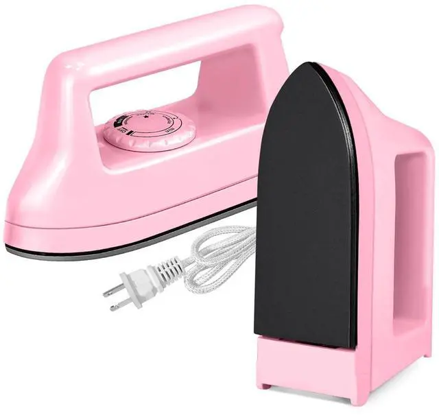 Main image of Mini Iron for Crafts Quilting, Travel Iron Household Iron Easy Iron Supplies Mini Electric Iron, Mini Heat Press Machine Sewing Sachine (Pink)