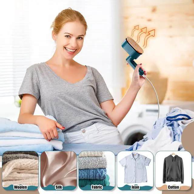 Alt view image 6 of 6 - Portable Travel Mini Iron for Clothes 3 in 1 Travel Steamer 180° Rotating Handheld Iron Portable Small Size Machine for Dry and Wet for College Dorm(Green)