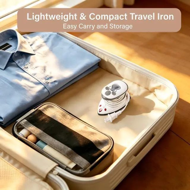 Alt view image 4 of 5 - Travel Mini Steam Iron for Clothes, Portable Garment Steamer with Dual Voltage, Compact Iron for Quilting, Sewing and Handcraft