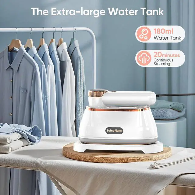 Alt view image 7 of 7 - Steamer for Clothes & Iron 2in1, 1200W Travel Steam Iron, 5 Modes LCD, 180ml for 20 Min Steam, UL 141 Tests Passed, White, 120V
