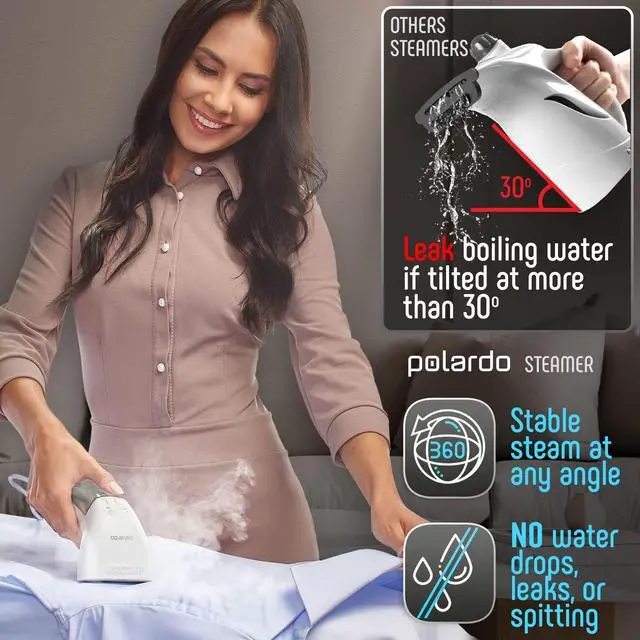 Alt view image 5 of 6 - Portable Travel Garment Steamer for Clothes, Metal Steam Head, 25s Heat Up, Pump System, Mini Size, Handheld Steamer for Any Fabrics, No Water Spitting, 120V