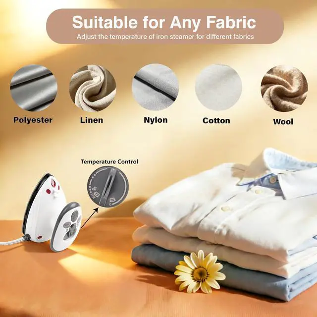 Alt view image 5 of 5 - Travel Mini Steam Iron for Clothes, Portable Garment Steamer with Dual Voltage, Compact Iron for Quilting, Sewing and Handcraft