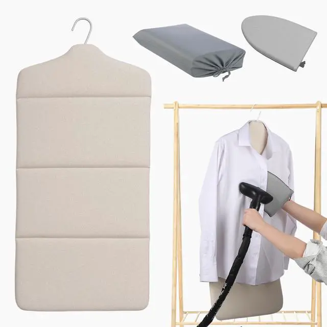 Main image of Foldable Steam Board with Ironing Glove and Storage Bag 36" x 16" Foldable Steam Board 360° Rotating Hook for High Pressure Clothes Steaming Standing Steamer for Home and Travel Use