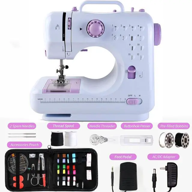 Main image of Sewing Machine for beginners with 12 Built-in Stitches mini sewing with Accessory Kit, small sewing machine machine 2 Speed with Foot Pedal
