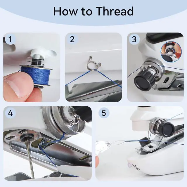 Alt view image 5 of 7 - Ninonly Handheld Sewing Machine for Beginners, Portable Mini Sewing Machine with Two Speed Modes for Quick Home Repairs Birthday Christmas Mom Valentine's Day Gifts