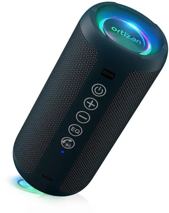 Main image of Ortizan Portable Bluetooth Speaker: IPX7 Waterproof, 24W Loud Sound, Deep Bass, Bluetooth 5.3, LED Lights, Wireless Stereo Pairing, 30H Playtime, for Home/Outdoor/Party/Beach, Birthday Gift (Blue)