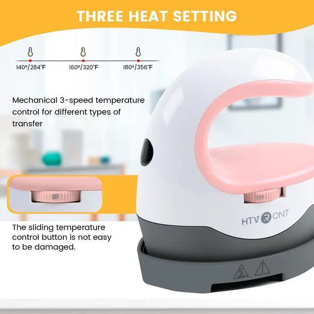Alt view image 2 of 5 - HTVRONT Mini Heat Press Machine, Mini Iron for Crafts | Small but mighty, Heats Up Quickly, Portable Iron Press for Fuse Beads, T Shirts, Hats and Heating Transfer Projects