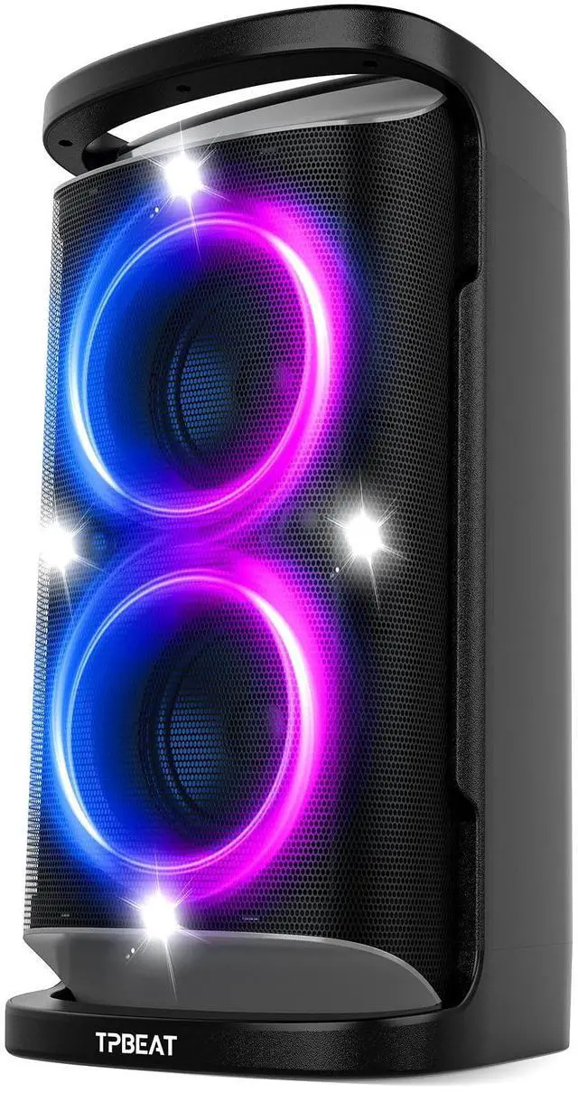 Main image of QxbJoy Portable Bluetooth Speaker: 160W Peak Powerful Loud Sound Deep Bass Wireless Boombox Large Subwoofer 15 Hours Battery Life Fast Charging with Led Light Show for Party Outdoor Camping Backyard
