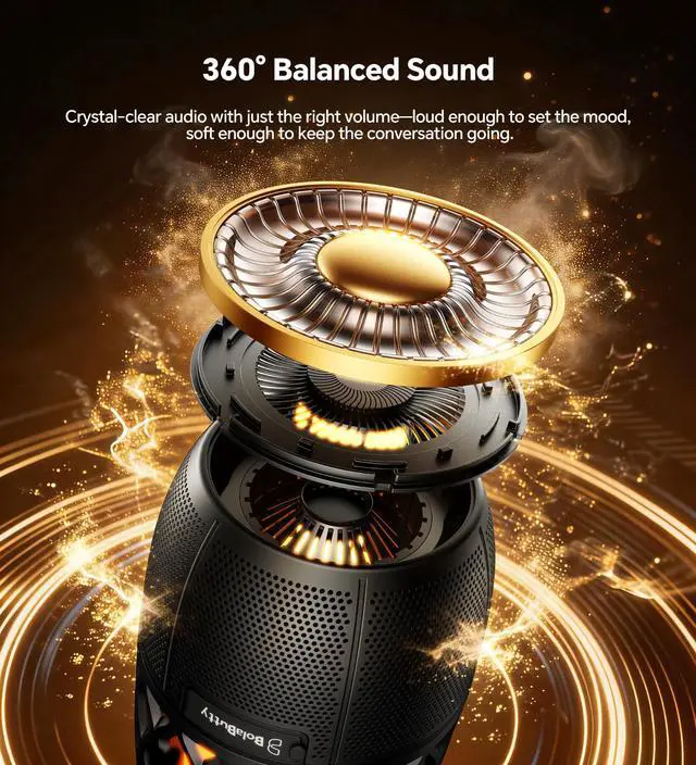 Alt view image 3 of 7 - Outdoor Speakers Gifts for Men Bluetooth Speaker with Lights Multi-Sync up to 100 Speakers Auto-Pairing HD Stereo Sound Cool Stuff House Warming Gifts IPX5 Waterproof Lantern for Camp|Patio|Pool|Yard