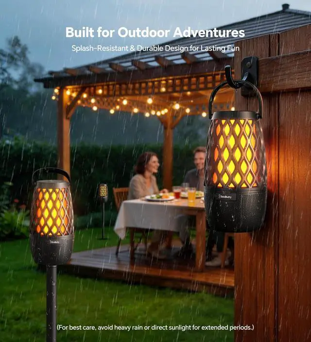 Alt view image 7 of 7 - Outdoor Speakers Gifts for Men Bluetooth Speaker with Lights Multi-Sync up to 100 Speakers Auto-Pairing HD Stereo Sound Cool Stuff House Warming Gifts IPX5 Waterproof Lantern for Camp|Patio|Pool|Yard