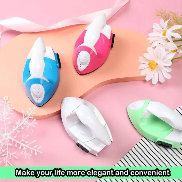 Alt view image 4 of 7 - Zhehao 4 Pcs Mini Craft Iron Mini Heat Press Small Iron 3.94 x 2.36 x 2.56 Portable Heat Transfer Machine with Charging Base Accessory for Fuse Bead Patch Clothe DIY Transfer Vinyl