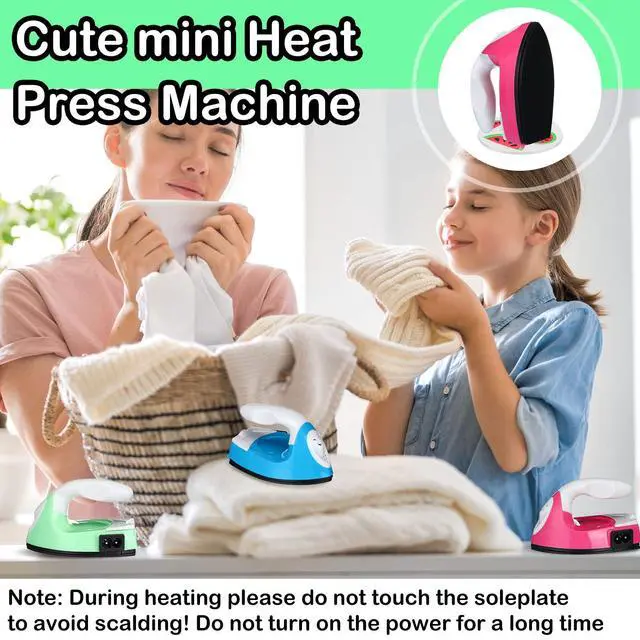 Alt view image 6 of 7 - Zhehao 4 Pcs Mini Craft Iron Mini Heat Press Small Iron 3.94 x 2.36 x 2.56 Portable Heat Transfer Machine with Charging Base Accessory for Fuse Bead Patch Clothe DIY Transfer Vinyl