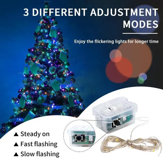 Alt view image 2 of 6 - 8 Pack Fairy Lights 7Ft 20 LED Twinkle String Lights 3 Modes Battery Operated Waterproof Firefly Starry for Mason Jar Party Wedding Easter Valentines Day Table Centerpieces,Rainbow-Pastel
