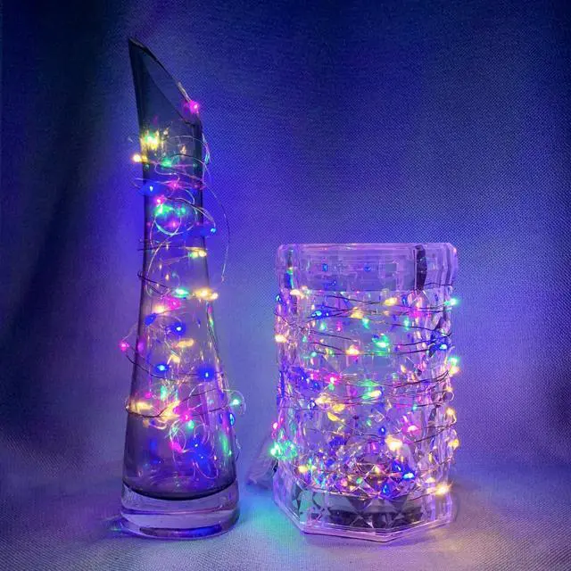 Alt view image 6 of 6 - 8 Pack Fairy Lights 7Ft 20 LED Twinkle String Lights 3 Modes Battery Operated Waterproof Firefly Starry for Mason Jar Party Wedding Easter Valentines Day Table Centerpieces,Rainbow-Pastel