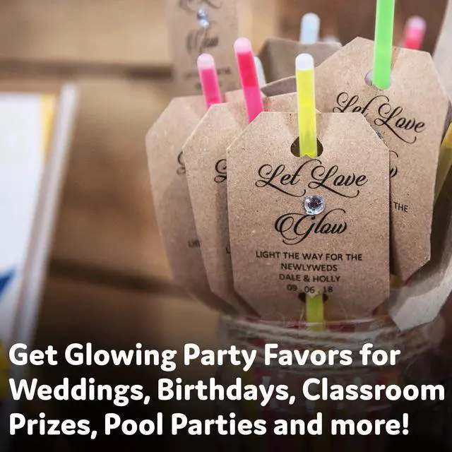 Alt view image 5 of 6 - PartySticks Glow Sticks Party Supplies 100pk - 8 Inch Glow in the Dark Light Up Sticks Party Favors, Glow Party Decorations, Neon Party Glow Necklaces and Glow Bracelets with Connectors
