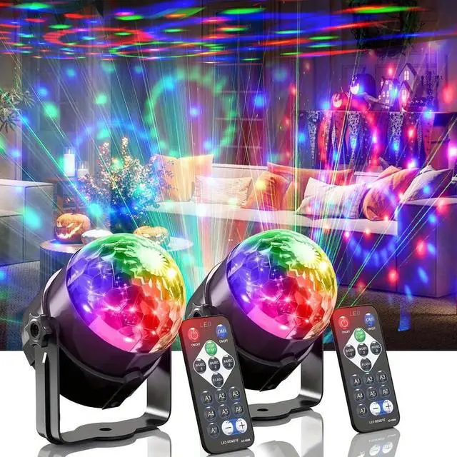 Main image of 2-Piece Disco Ball Lights for Parties with Remote Control | Party Lights, DJ Strobe Lamp, luces para fiestas, Wedding Bars, KTV Karaoke/New Year's Eve Halloween Christmas Decor.