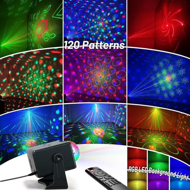 Alt view image 3 of 6 - Party Lights DJ Disco Ball & LED Stage Strobe Light with Sound-Activated 10ft USB-C Cable,Remote,Disco Lights for Parties Indoor Use,Birthday,Dance,Clubs,Bar,Living Room,Weddings, Holidays Décor