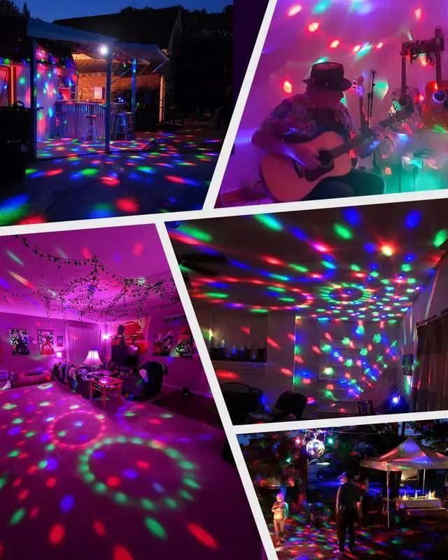 Alt view image 5 of 7 - 3-Pack Portable Sound Activated Party Lights, Battery Powered/USB | Strobe Light w/ Remote for Parties Karaoke Dancing Christmas Halloween Party Decorations Supplies for Home Room Indoor