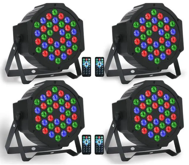 Main image of Dj Lights, 36 LED RGB Par Light Stage Lights with Sound Activated Remote & DMX Control Uplights for Weddings KTV Disco Christmas Party Lighting(4Pack)