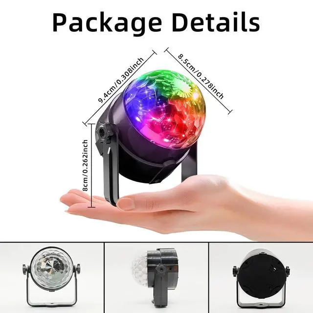 Alt view image 2 of 7 - Sound Activated Party Lights with Remote Control 3-Pack | Dj Lighting, Disco Ball Light Projected Effect Dancing Light, Strobe Lamp for Parties Birthday Christmas Bar KTV Decor