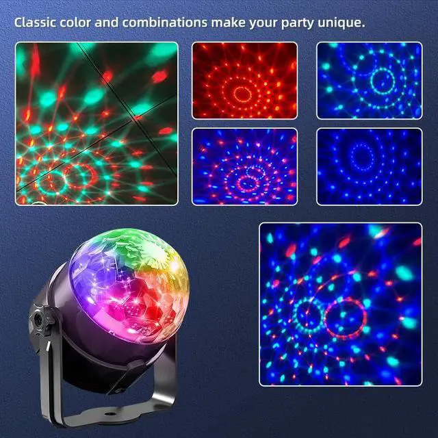 Alt view image 4 of 7 - 2-Piece Disco Ball Lights for Parties with Remote Control | Party Lights, DJ Strobe Lamp, luces para fiestas, Wedding Bars, KTV Karaoke/New Year's Eve Halloween Christmas Decor.