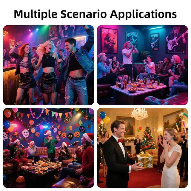 Alt view image 6 of 7 - 2-Piece Disco Ball Lights for Parties with Remote Control | Party Lights, DJ Strobe Lamp, luces para fiestas, Wedding Bars, KTV Karaoke/New Year's Eve Halloween Christmas Decor.