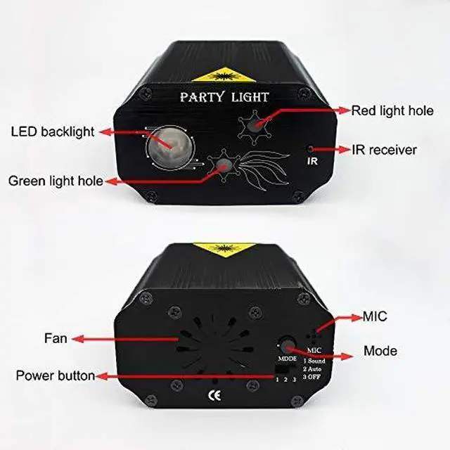 Alt view image 6 of 7 - Party Lights Dj Disco Lights, Mini Strobe Stage Light Lighting Accessories Laser Llights Projector with Remote Control for Parties Bar Birthday Holiday Event Live Show Xmas Decorations Lights