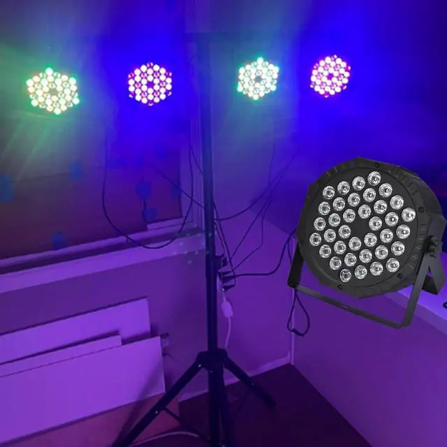 Alt view image 6 of 7 - Dj Lights, 36 LED RGB Par Light Stage Lights with Sound Activated Remote & DMX Control Uplights for Weddings KTV Disco Christmas Party Lighting(4Pack)