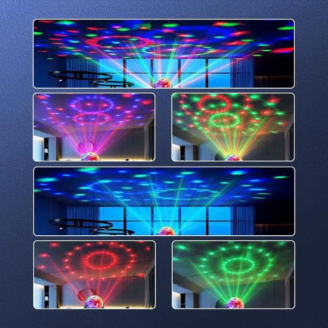 Alt view image 7 of 7 - Sound Activated Party Lights with Remote Control 3-Pack | Dj Lighting, Disco Ball Light Projected Effect Dancing Light, Strobe Lamp for Parties Birthday Christmas Bar KTV Decor