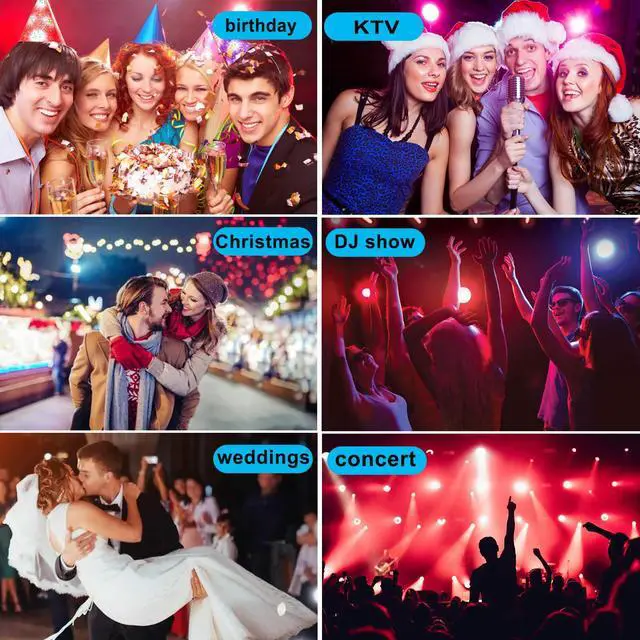 Alt view image 7 of 7 - Dj Lights, 36 LED RGB Par Light Stage Lights with Sound Activated Remote & DMX Control Uplights for Weddings KTV Disco Christmas Party Lighting(4Pack)