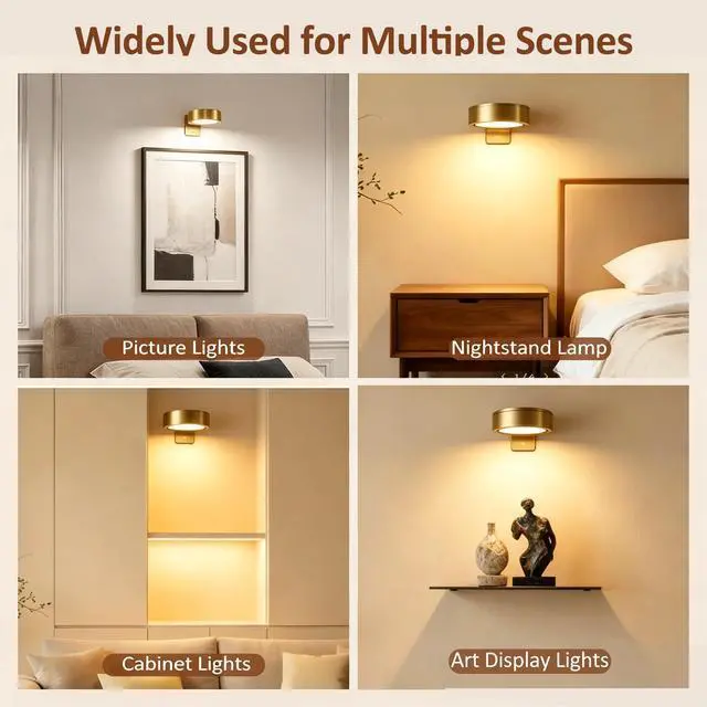 Alt view image 6 of 7 - 4 Pack Picture Lights for Wall, Rechargeable Magnetic Art Display Lights | 2200mAh Battery, 3 CCT & 12 RGB, Dimmable & Timer, Decor LED Light for Painting, Photo Frame, Gallery & Wall Decor