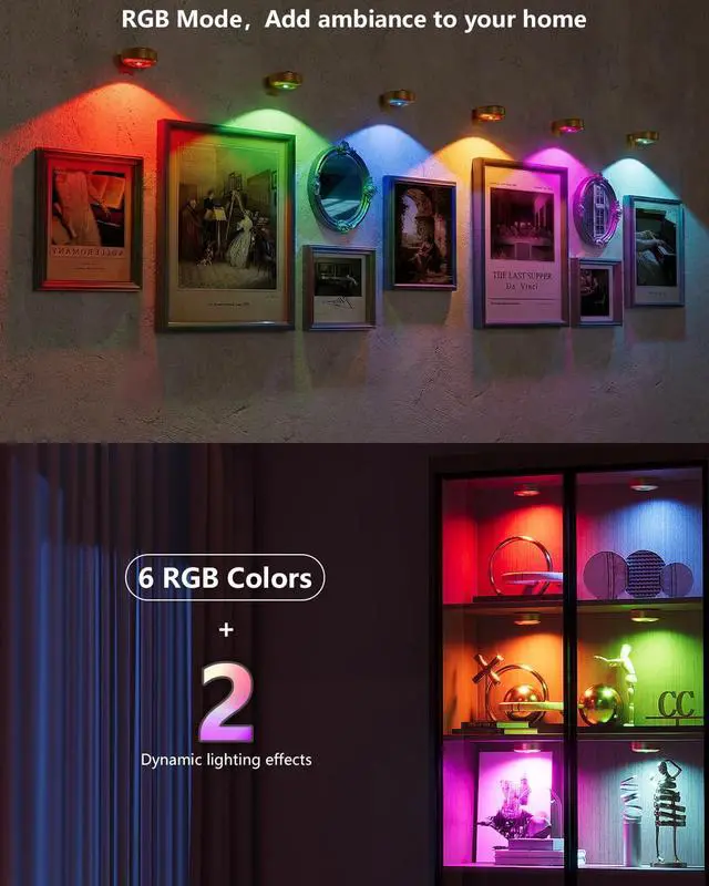 Alt view image 4 of 7 - 3.3" Picture Lights for Wall Spotlight, 2000mAh Rechargeable, 3Pack, Gold