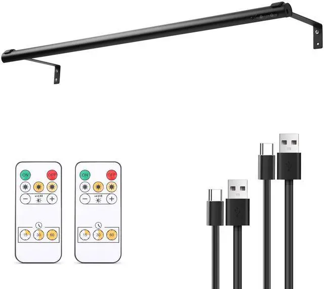 Main image of Battery Operated Wireless Picture Light,Rechargeable/Plugged in 31.5inch Painting Display Light,Remote Control Wall Lights with Three Modes and Timing for Art Frame (Black)