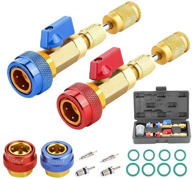 Main image of Automotive R134a R1234yf R22 Valve Core Remover Installer Tool Set - Auto Air Conditioning Repair AC Valve Core Removal Tool for Standard & Jra Valve Core Couplers