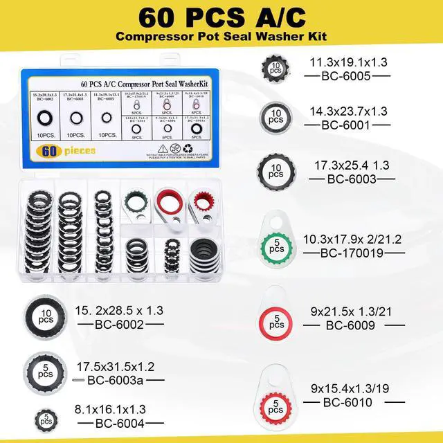 Alt view image 7 of 7 - Dual Head HVAC Valve Core Remover Installer Tool and HVAC Service Wrench Set with Hex Bit Adapter, R22 R12 R407 R410 R404 R32 Adapters, Magnetic Tool Set Pick up Rod and Inspection Mirror