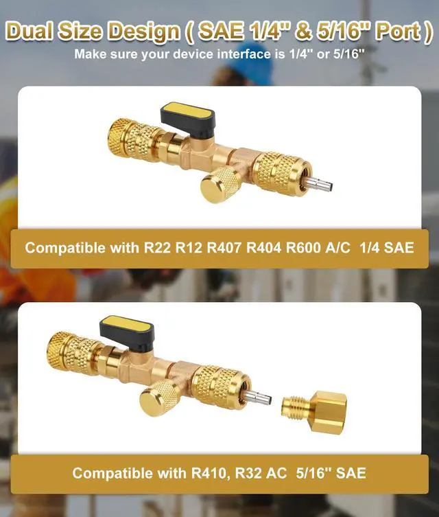 Alt view image 4 of 7 - WADEO 23PCS Valve Core Removal Tool and HVAC Service Wrench Set | with 15 Upgraded Valve Core, Hex Bit Adapters & Storage Bag for R22 R12 R407 R404 R410 R32 R600 Refrigeration System