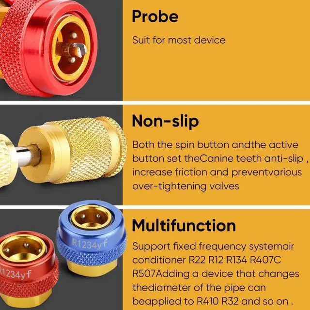 Alt view image 2 of 7 - Automotive R134a R1234yf R22 Valve Core Remover Installer Tool Set - Auto Air Conditioning Repair AC Valve Core Removal Tool for Standard & Jra Valve Core Couplers