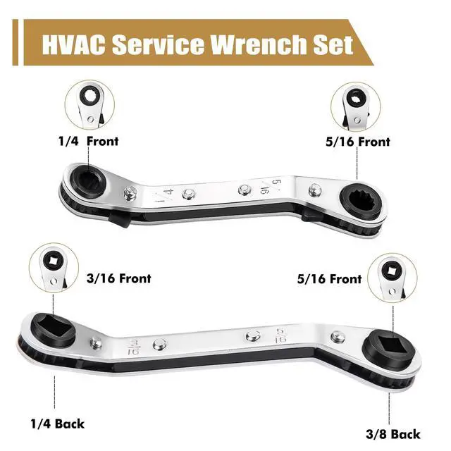Alt view image 4 of 7 - Wayona 22Pcs Valve Core Removal Tool and HVAC Service Wrench Set with Hex Bit Adapters, Dual Size SAE 1/4 & 5/16 Port, 3/16'' to 3/8'', 5/16'' x 1/4'' Refrigeration Service Wrench, 10pcs Valve Core