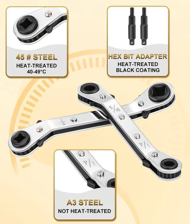 Alt view image 6 of 7 - WADEO 23PCS Valve Core Removal Tool and HVAC Service Wrench Set | with 15 Upgraded Valve Core, Hex Bit Adapters & Storage Bag for R22 R12 R407 R404 R410 R32 R600 Refrigeration System