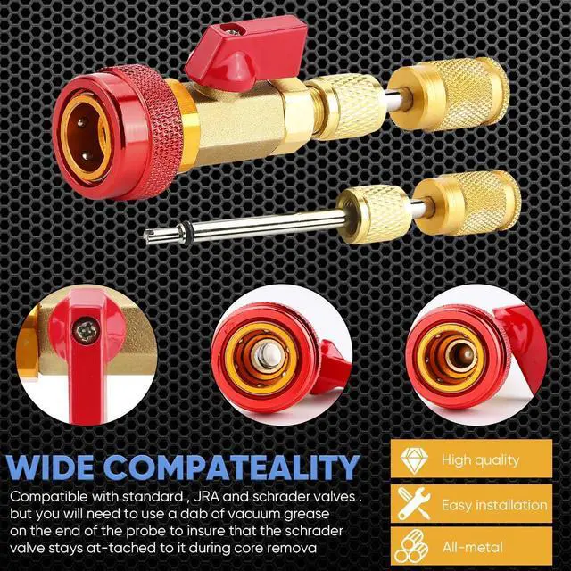 Alt view image 3 of 7 - Automotive R134a R1234yf R22 Valve Core Remover Installer Tool Set - Auto Air Conditioning Repair AC Valve Core Removal Tool for Standard & Jra Valve Core Couplers