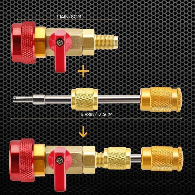 Alt view image 4 of 7 - Automotive R134a R1234yf R22 Valve Core Remover Installer Tool Set - Auto Air Conditioning Repair AC Valve Core Removal Tool for Standard & Jra Valve Core Couplers