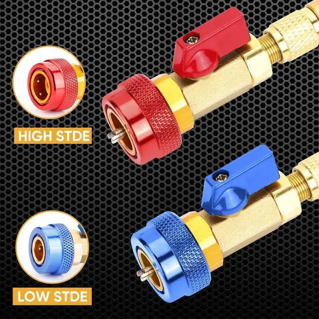 Alt view image 5 of 7 - Automotive R134a R1234yf R22 Valve Core Remover Installer Tool Set - Auto Air Conditioning Repair AC Valve Core Removal Tool for Standard & Jra Valve Core Couplers