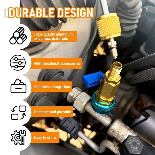 Alt view image 5 of 7 - 31Pcs R134A AC Valve Core Remover Installer Tool | High Low Pressure AC Valve Core Removal Tool, R134A Valve Core AC Service Port Cap Valve Stem Kit for Refrigerant AC System